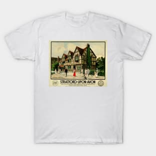 STRATFORD UPON AVON Shakespeare's Birthplace London Midland Scottish Railway Company Advert T-Shirt